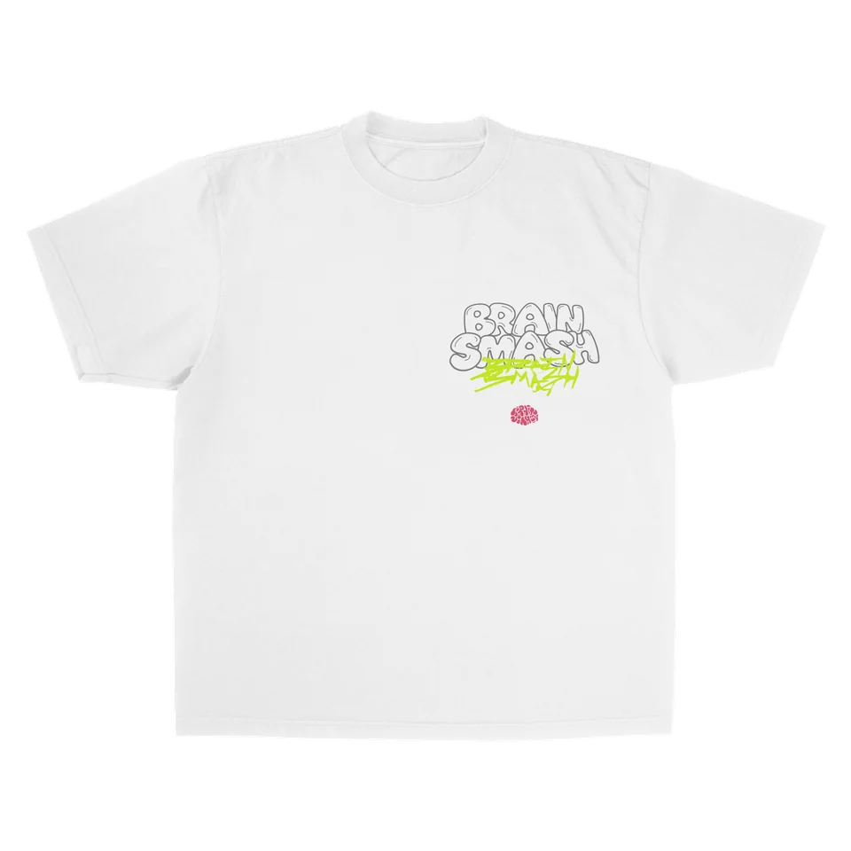 SPIKE BRAINMELT TEE — WHITE — front