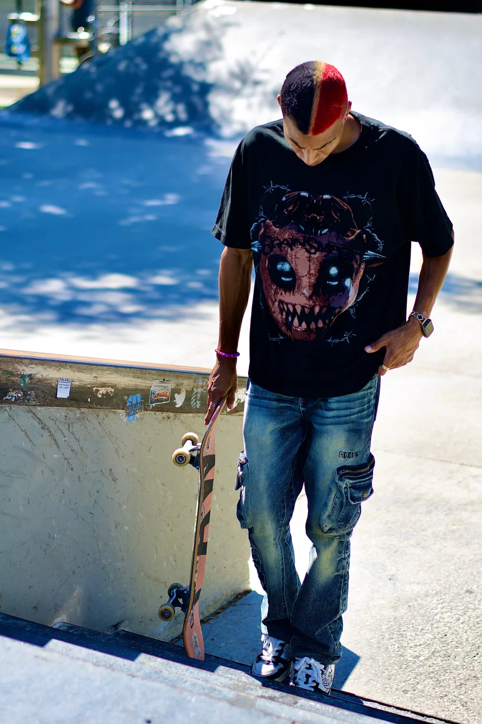 Spike on concrete.